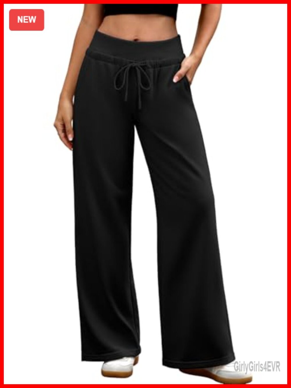 Wide Leg Sweatpants Baggy Lounge Pants Drawstring Tummy Control
